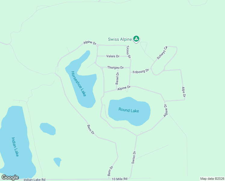 map of restaurants, bars, coffee shops, grocery stores, and more near 10153 Alpine Drive in Reed City
