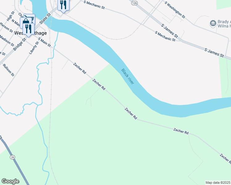 map of restaurants, bars, coffee shops, grocery stores, and more near 11674 Zecher Road in Carthage