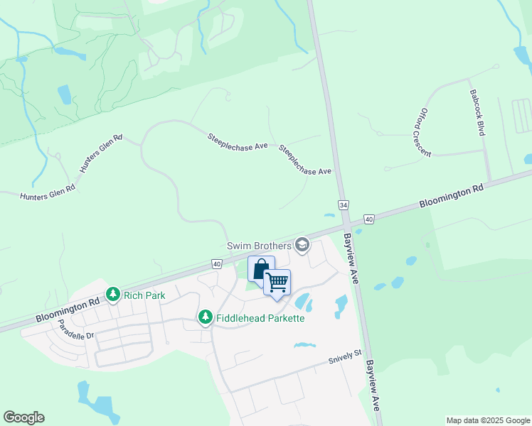 map of restaurants, bars, coffee shops, grocery stores, and more near 8 Blue Grass Drive in Aurora