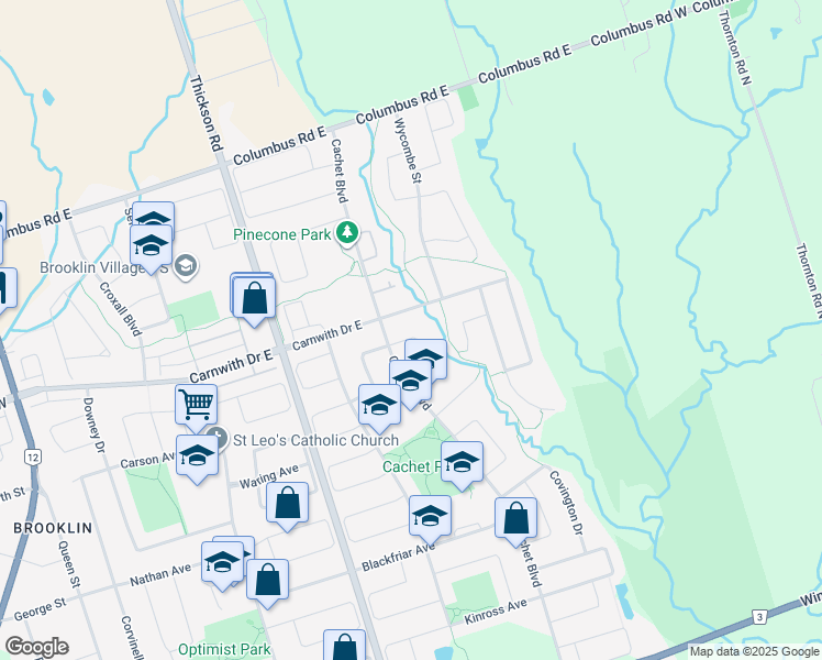 map of restaurants, bars, coffee shops, grocery stores, and more near in Whitby