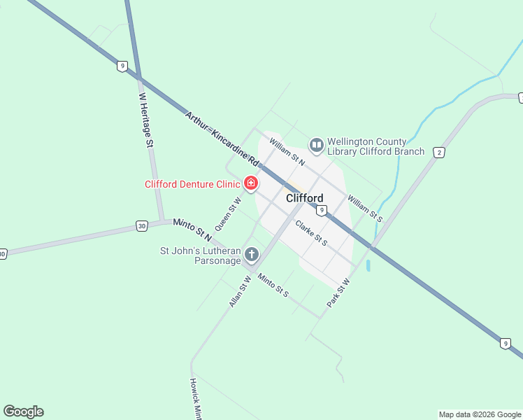 map of restaurants, bars, coffee shops, grocery stores, and more near 18 Geddes Street West in Clifford