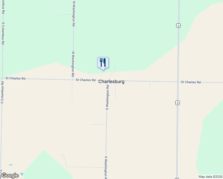 map of restaurants, bars, coffee shops, grocery stores, and more near in Charlesburg