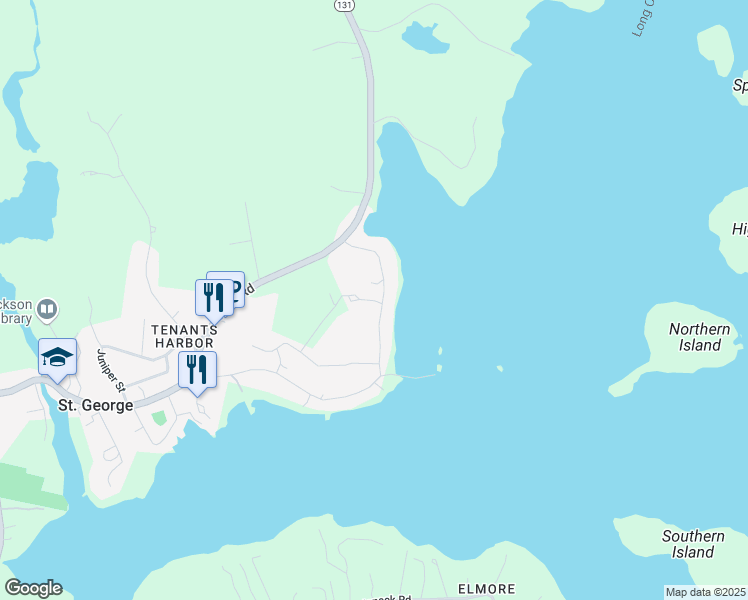 map of restaurants, bars, coffee shops, grocery stores, and more near 31 Barter Point Road in Saint George