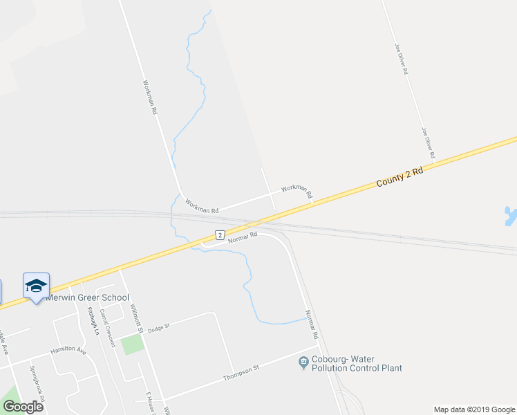 map of restaurants, bars, coffee shops, grocery stores, and more near 1594 Workman Road in Cobourg