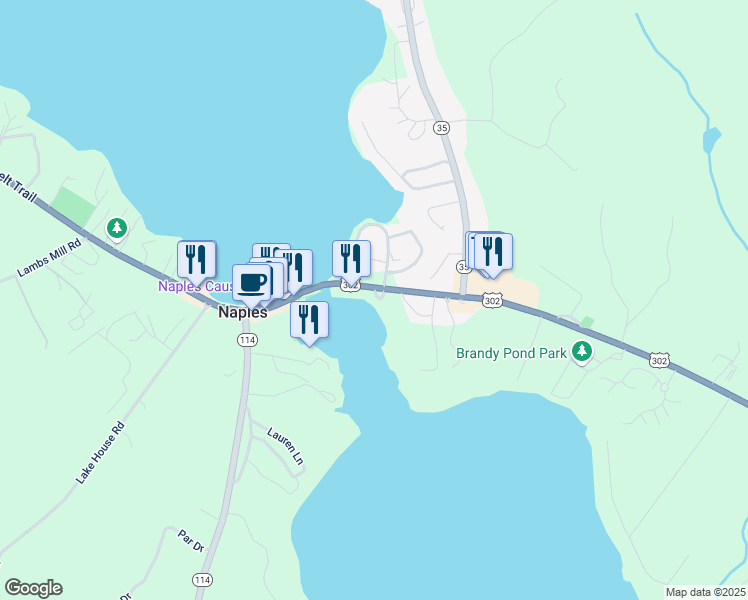 map of restaurants, bars, coffee shops, grocery stores, and more near 750 Roosevelt Trail in Naples