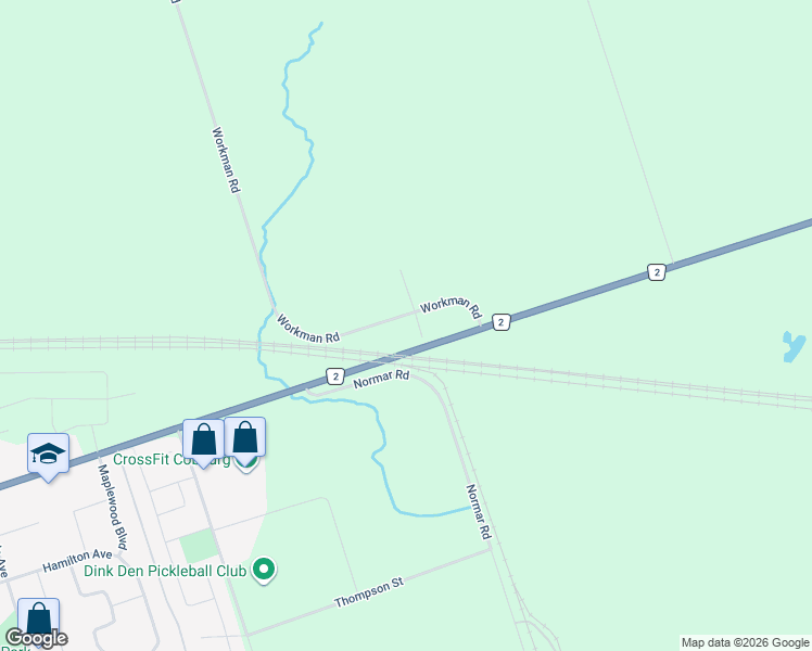 map of restaurants, bars, coffee shops, grocery stores, and more near 1594 Workman Road in Cobourg