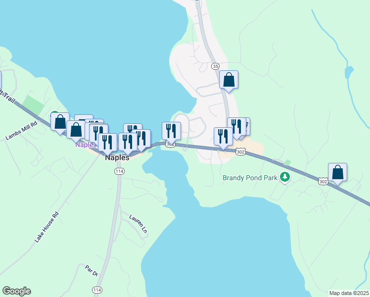 map of restaurants, bars, coffee shops, grocery stores, and more near 750 Roosevelt Trail in Naples