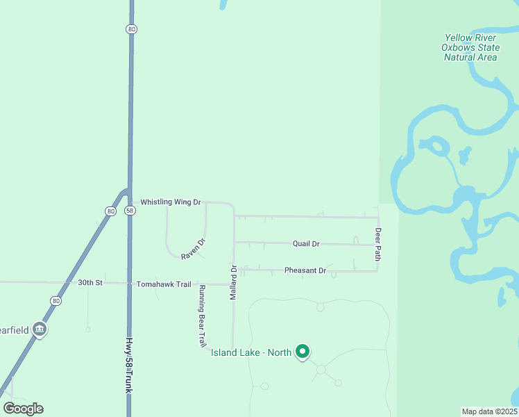 map of restaurants, bars, coffee shops, grocery stores, and more near 5920 Whistling Wing Drive in New Lisbon