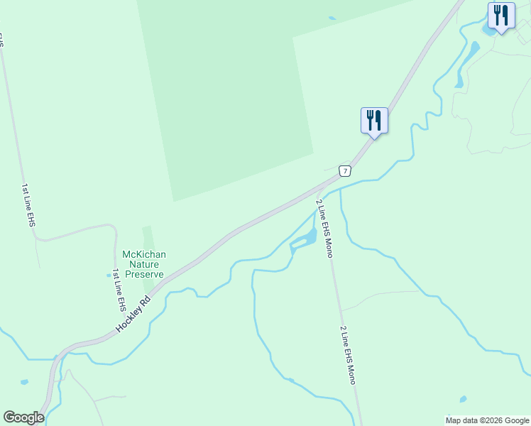 map of restaurants, bars, coffee shops, grocery stores, and more near 753472 2 Line EHS Mono in Orangeville