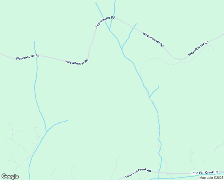 map of restaurants, bars, coffee shops, grocery stores, and more near Weyerhauser Road in Fall Creek