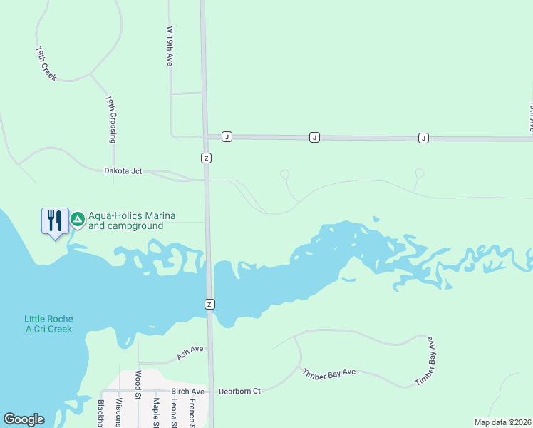 map of restaurants, bars, coffee shops, grocery stores, and more near 1867 Dakota Junction in Friendship