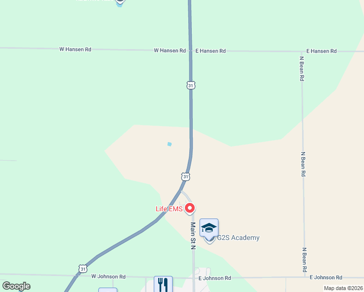 map of restaurants, bars, coffee shops, grocery stores, and more near 958 U.S. 31 in Scottville