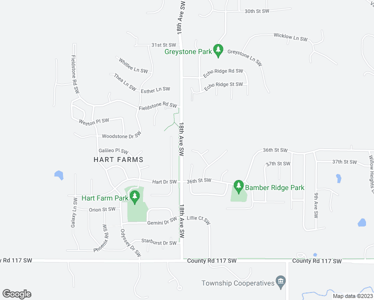 map of restaurants, bars, coffee shops, grocery stores, and more near 1746 Juniper Lane Southwest in Rochester