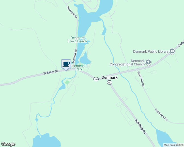 map of restaurants, bars, coffee shops, grocery stores, and more near 35 West Main Street in Denmark