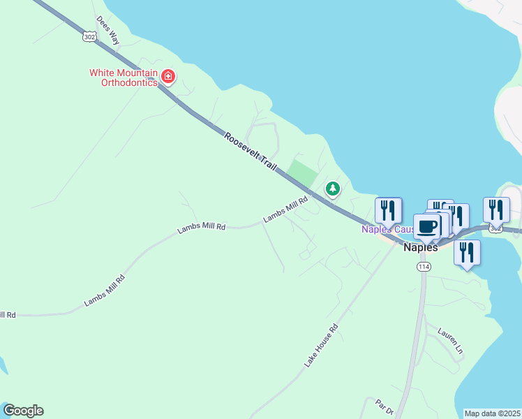 map of restaurants, bars, coffee shops, grocery stores, and more near 31 Lambs Mill Road in Naples