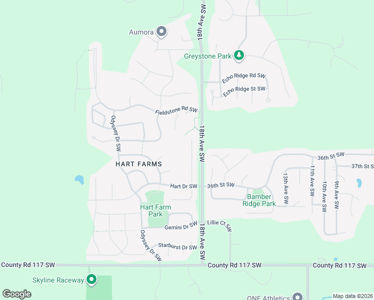 map of restaurants, bars, coffee shops, grocery stores, and more near 3509 Hart Lane Southwest in Rochester