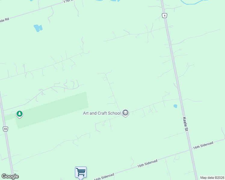 map of restaurants, bars, coffee shops, grocery stores, and more near 95 Fog Road in King City