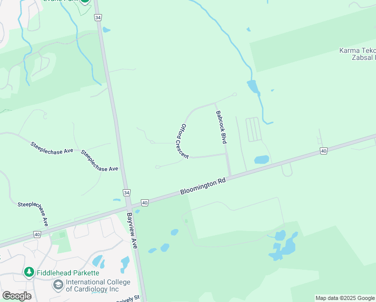 map of restaurants, bars, coffee shops, grocery stores, and more near 26 Offord Crescent in Aurora