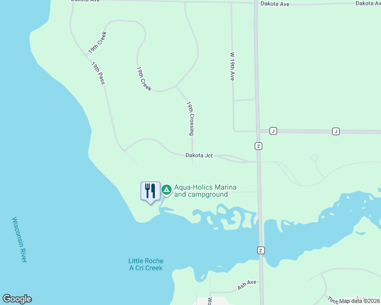 map of restaurants, bars, coffee shops, grocery stores, and more near Dakota Junction in Arkdale