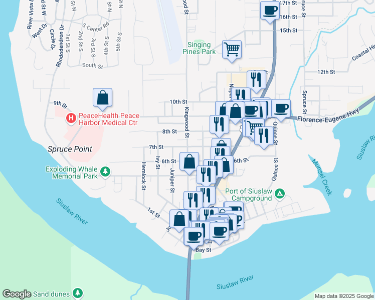map of restaurants, bars, coffee shops, grocery stores, and more near 680 Kingwood St in Florence