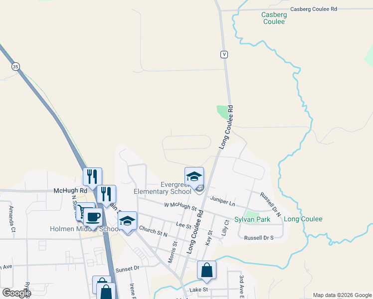 map of restaurants, bars, coffee shops, grocery stores, and more near in Holmen