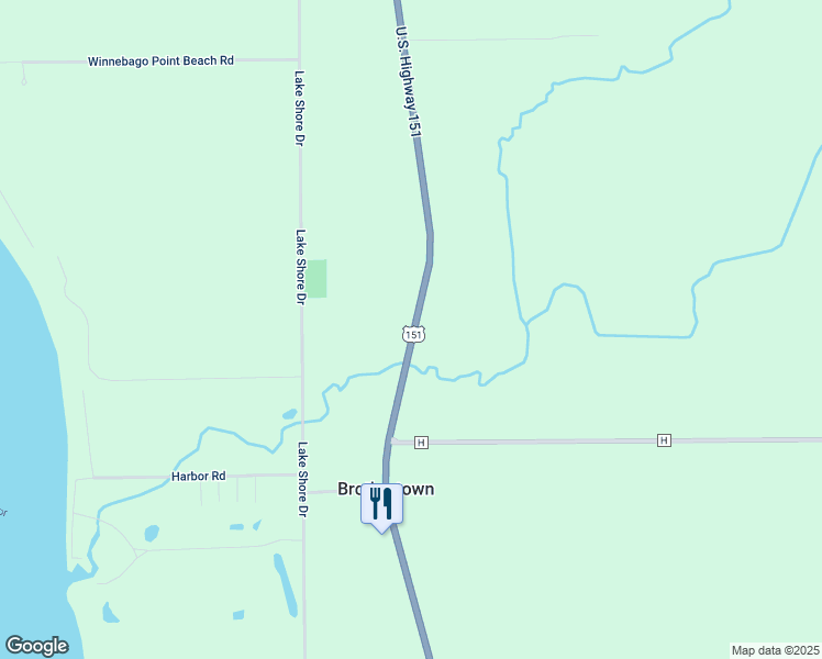 map of restaurants, bars, coffee shops, grocery stores, and more near N2329 U.S. 151 in Chilton