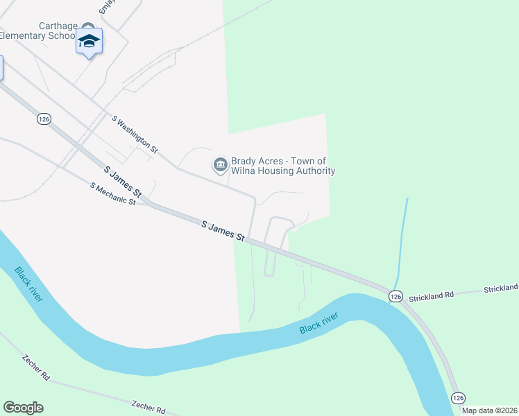 map of restaurants, bars, coffee shops, grocery stores, and more near 1 Oxford Street in Carthage