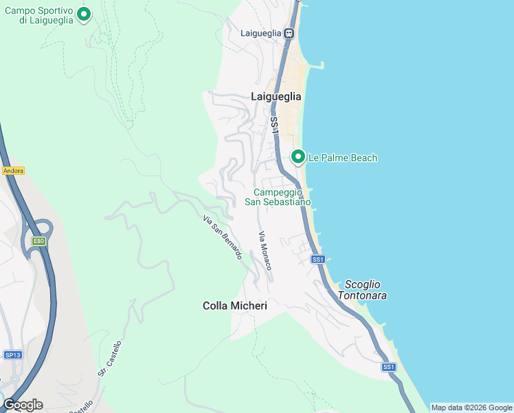 map of restaurants, bars, coffee shops, grocery stores, and more near 10B Via Novara in Laigueglia