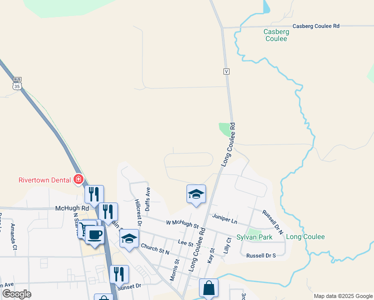 map of restaurants, bars, coffee shops, grocery stores, and more near in Holmen