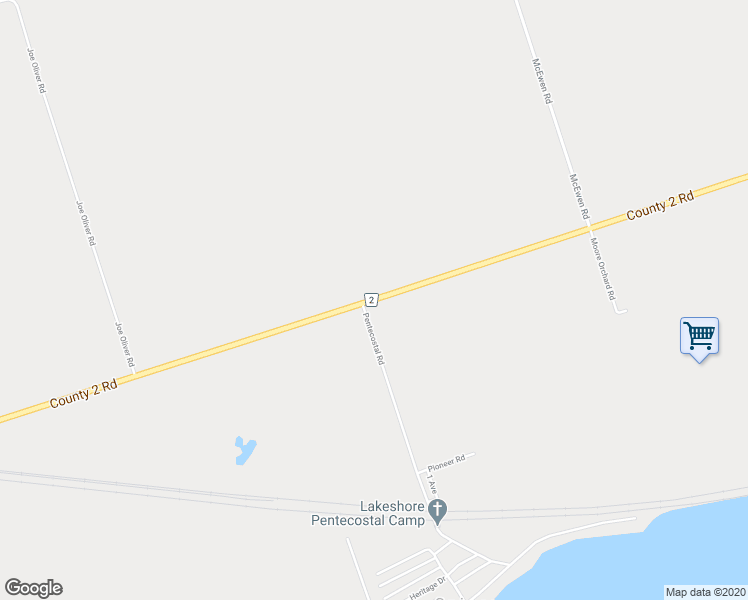 map of restaurants, bars, coffee shops, grocery stores, and more near 9562 County 2 Road in Cobourg