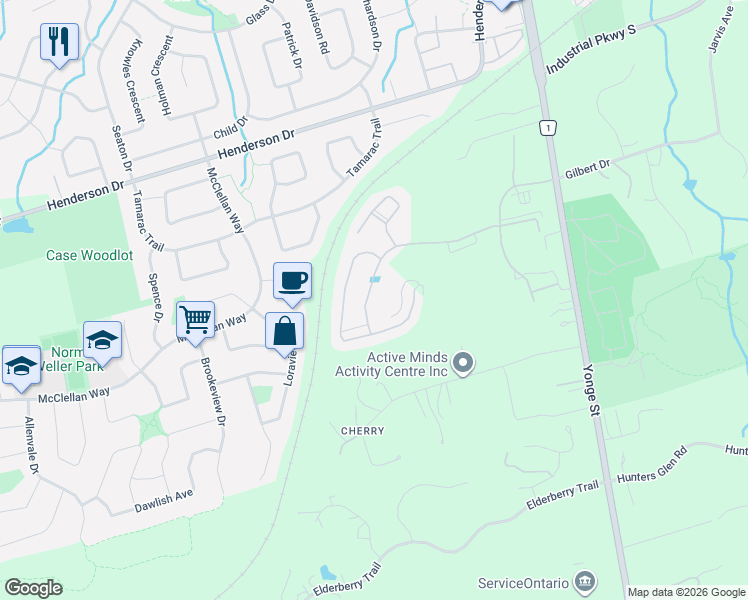 map of restaurants, bars, coffee shops, grocery stores, and more near in Aurora