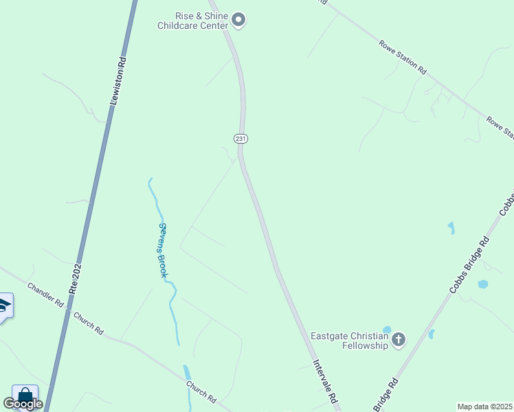 map of restaurants, bars, coffee shops, grocery stores, and more near 231 Intervale Road in New Gloucester