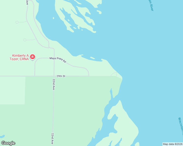 map of restaurants, bars, coffee shops, grocery stores, and more near W4076 Mays Point Road in Necedah