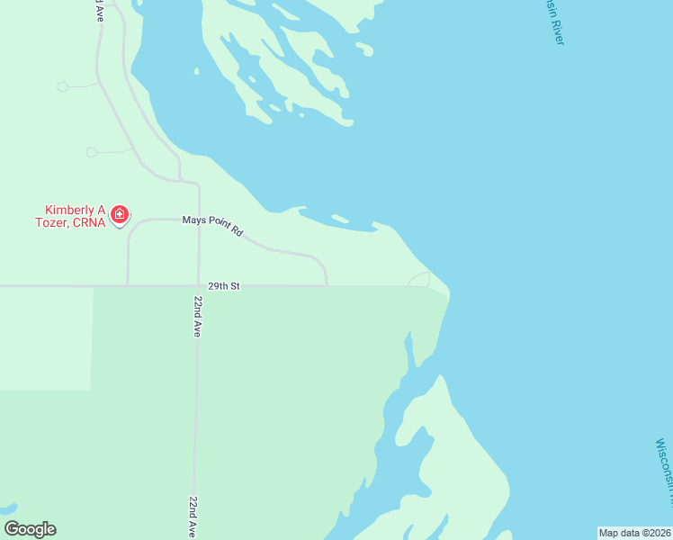map of restaurants, bars, coffee shops, grocery stores, and more near W4076 Mays Point Road in Necedah