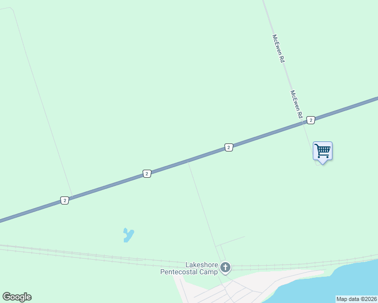 map of restaurants, bars, coffee shops, grocery stores, and more near 9562 County 2 Road in Cobourg