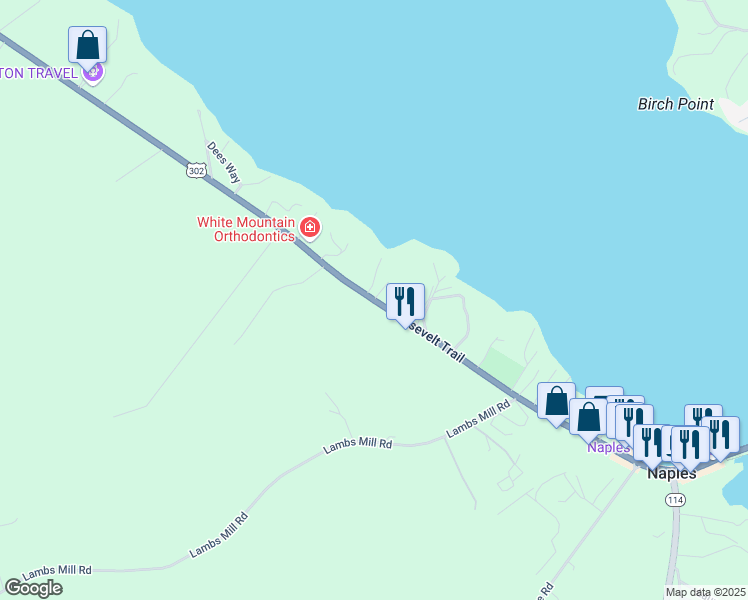 map of restaurants, bars, coffee shops, grocery stores, and more near U.S. 302 in Naples