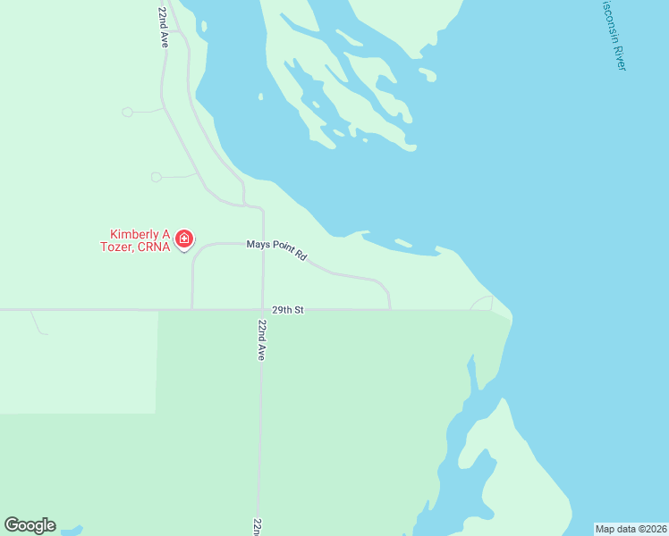 map of restaurants, bars, coffee shops, grocery stores, and more near W4146 Mays Point Road in Necedah