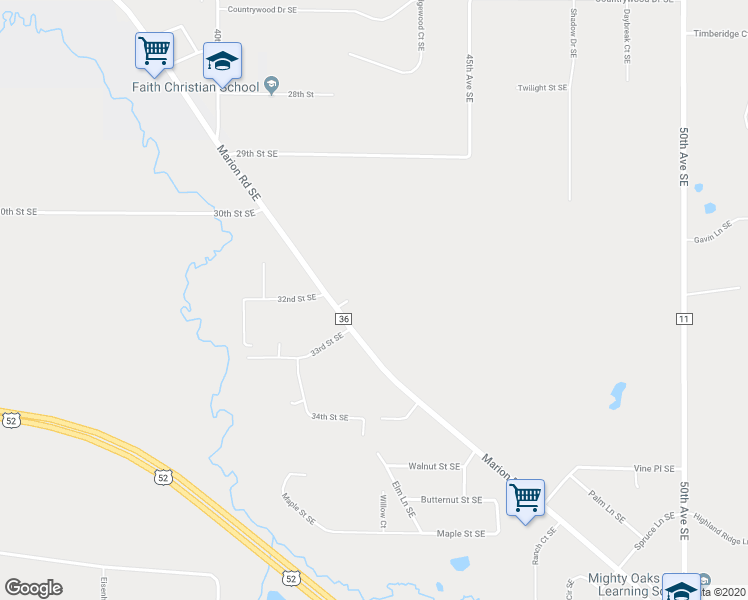 map of restaurants, bars, coffee shops, grocery stores, and more near 3230 Marion Road Southeast in Rochester