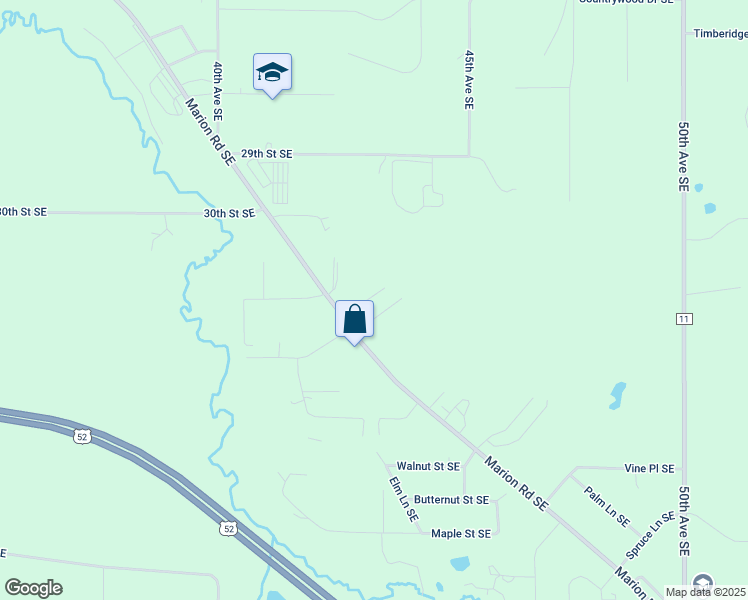 map of restaurants, bars, coffee shops, grocery stores, and more near 3230 Marion Road Southeast in Rochester