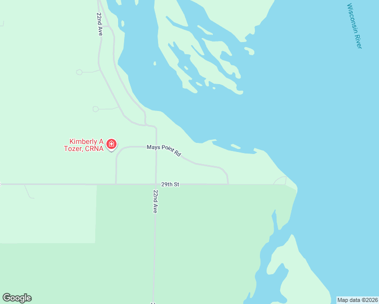 map of restaurants, bars, coffee shops, grocery stores, and more near W4146 Mays Point Road in Necedah