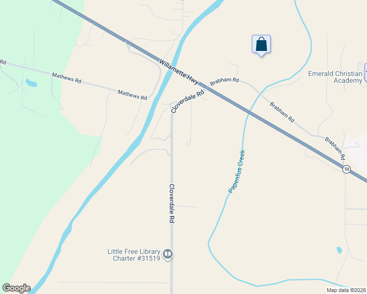 map of restaurants, bars, coffee shops, grocery stores, and more near 85131 Cloverdale Road in Creswell