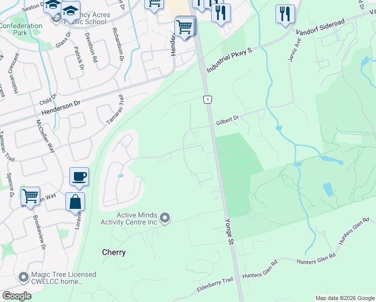 map of restaurants, bars, coffee shops, grocery stores, and more near 5 Phila Lane in Aurora