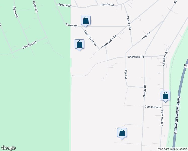 map of restaurants, bars, coffee shops, grocery stores, and more near 19271 Cherokee Road in Bend