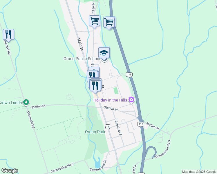 map of restaurants, bars, coffee shops, grocery stores, and more near 26 Park Street in Newcastle