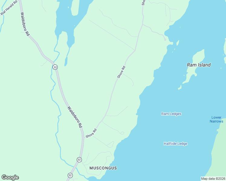 map of restaurants, bars, coffee shops, grocery stores, and more near 439 Shore Road in Bremen