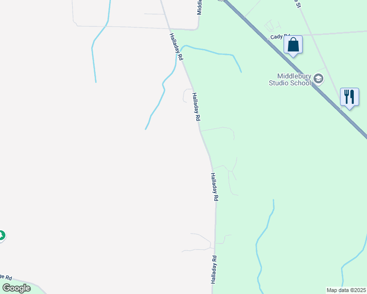 map of restaurants, bars, coffee shops, grocery stores, and more near 1014 Halladay Road in Middlebury