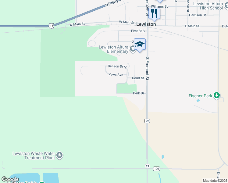 map of restaurants, bars, coffee shops, grocery stores, and more near 251 Benson Drive in Lewiston