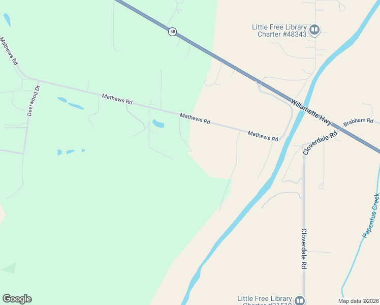 map of restaurants, bars, coffee shops, grocery stores, and more near 34846 Mathews Road in Eugene
