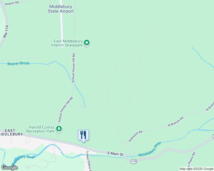 map of restaurants, bars, coffee shops, grocery stores, and more near 17 Forest Ridge Drive in Addison County