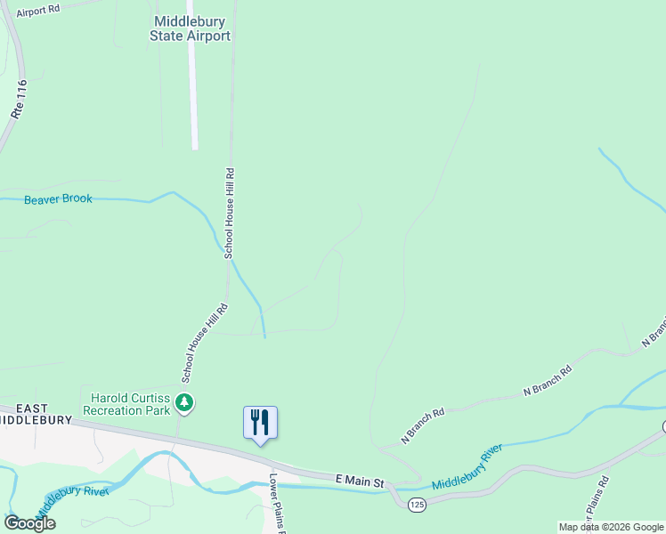 map of restaurants, bars, coffee shops, grocery stores, and more near 17 Forest Ridge Drive in Middlebury